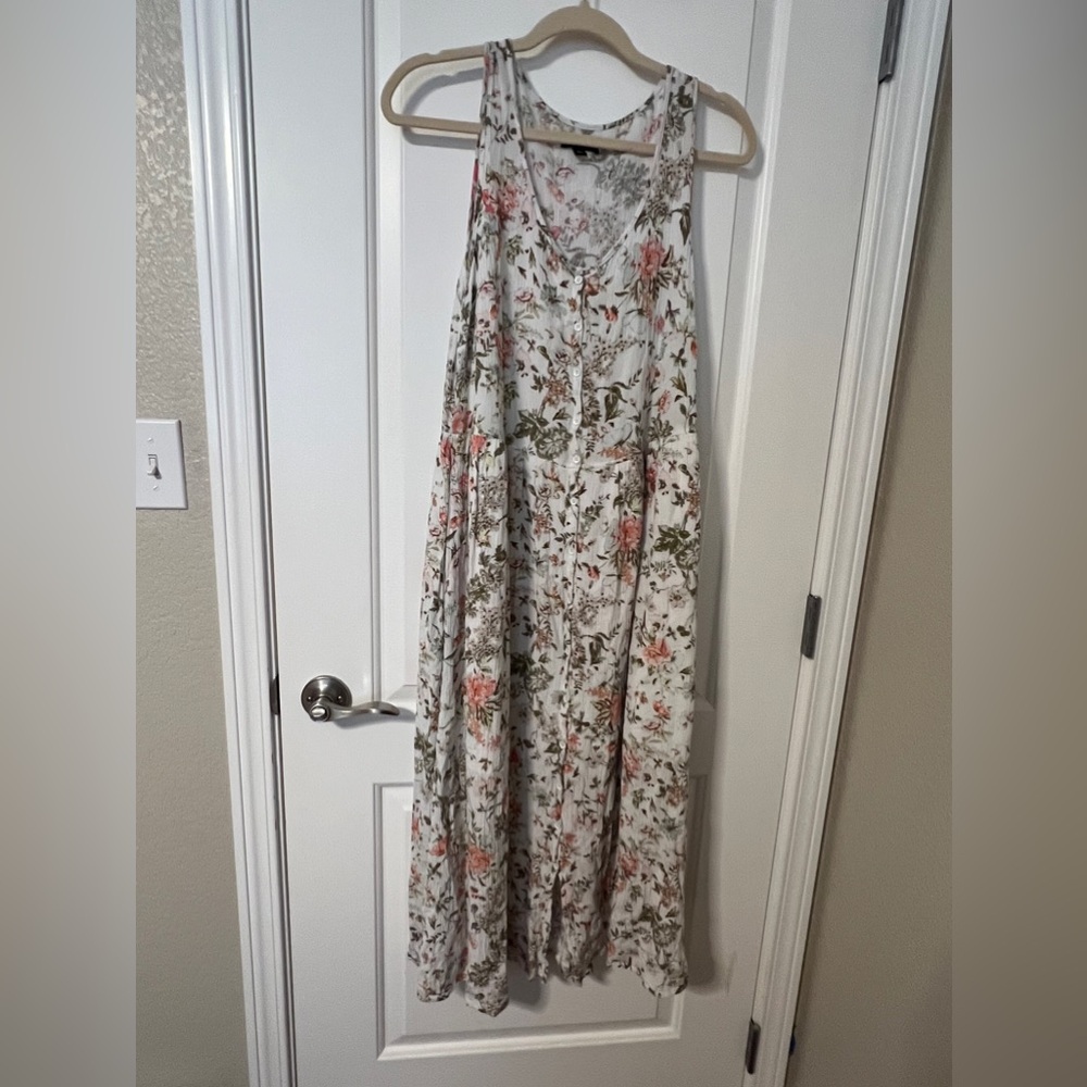 386. Frye Sleeveless Maxi Floral Dress Size XL (Runs Small - see measurements)